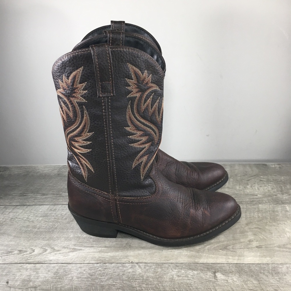 Laredo 4243 Paris R Toe Distressed Leather Cowboy Western Mens Boots Size 10.5